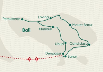 Reiseverlaufskarte Bali Privatreise