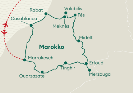 Reiseverlaufskarte Marokko Privatreise